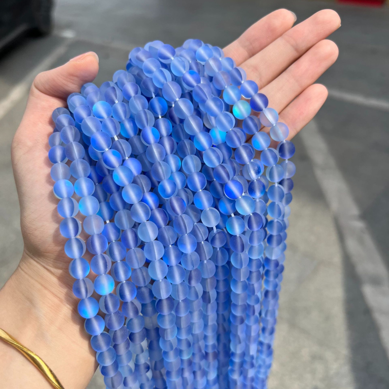 DIY set slobodnih perlica – poluproizvodi, prirodni kamen i kristal, šarene okrugle staklene perle za izradu nakita