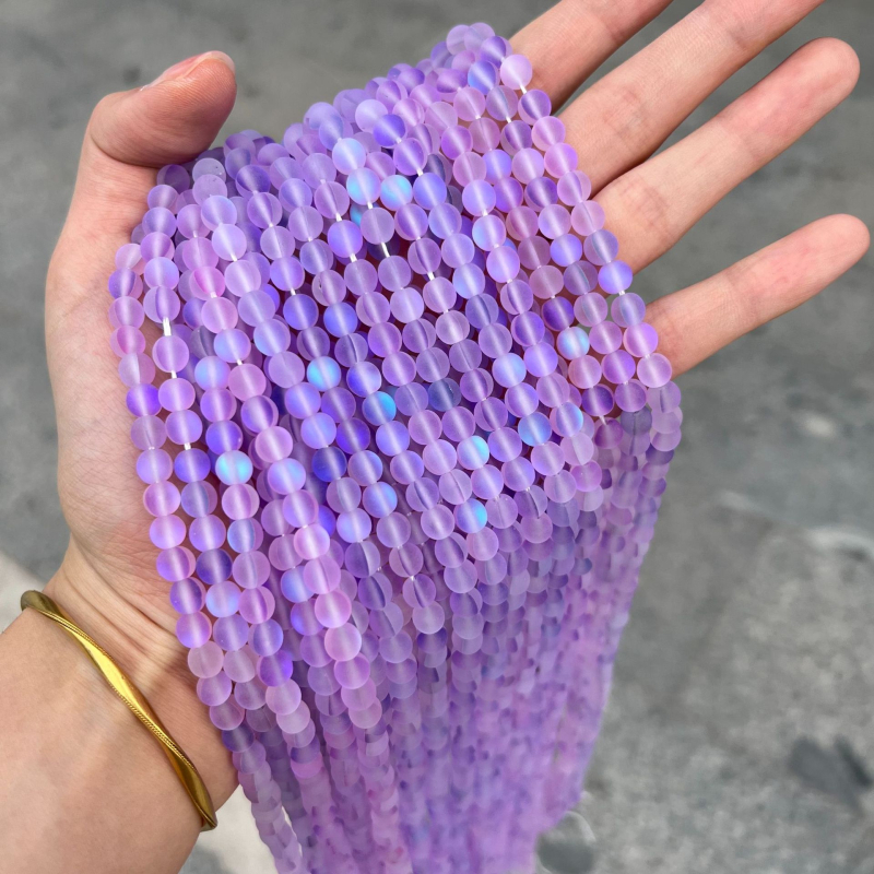 DIY set slobodnih perlica – poluproizvodi, prirodni kamen i kristal, šarene okrugle staklene perle za izradu nakita