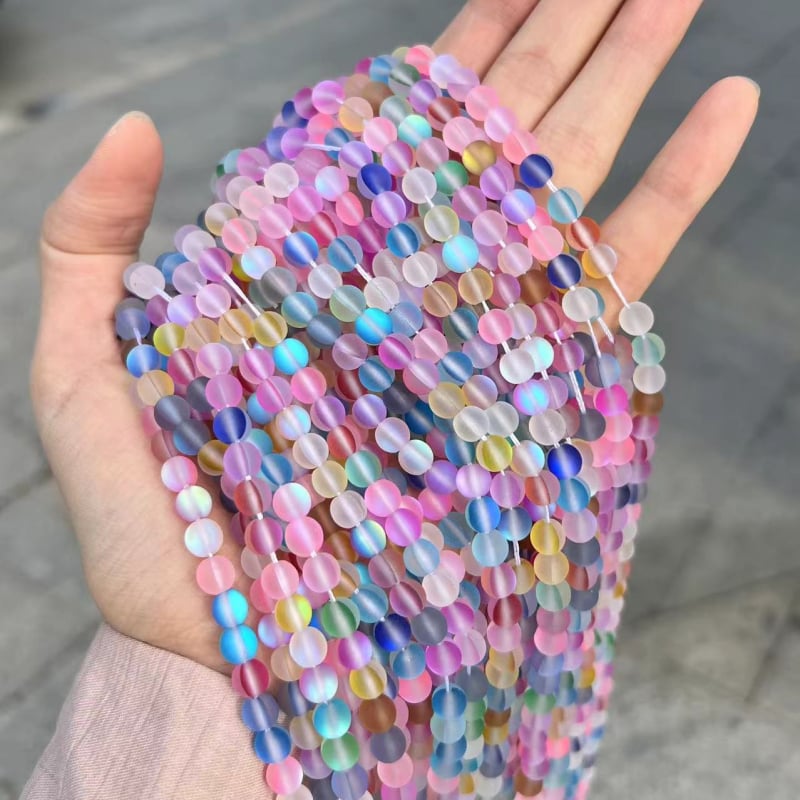 DIY set slobodnih perlica – poluproizvodi, prirodni kamen i kristal, šarene okrugle staklene perle za izradu nakita