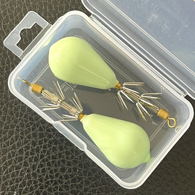 Άγκιστρο καλαμαριού για αλιεία – βιομιμητικό ομοίωμα καλαμαριού, φωτεινό, διπλού επιπέδου σχεδιασμός με 10 αγκίδες, μολύβδινο κρεμαστό (Μάρκα: GYFISHING)