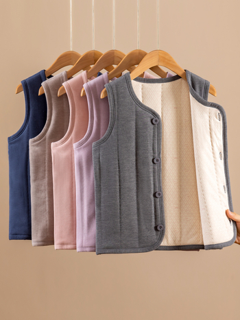 Bērnu kokvilnas veste ar pūkainu audumu, svītrainais raksts, iekšējā kokvilnas oderējums, poliesterā pildījums, universāls