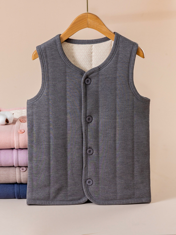 Bērnu kokvilnas veste ar pūkainu audumu, svītrainais raksts, iekšējā kokvilnas oderējums, poliesterā pildījums, universāls