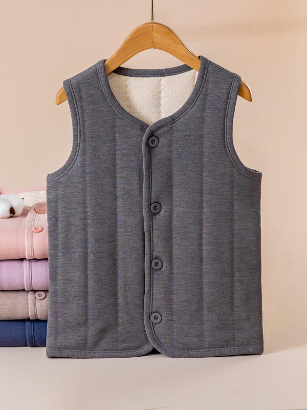 Bērnu kokvilnas veste ar pūkainu audumu, svītrainais raksts, iekšējā kokvilnas oderējums, poliesterā pildījums, universāls