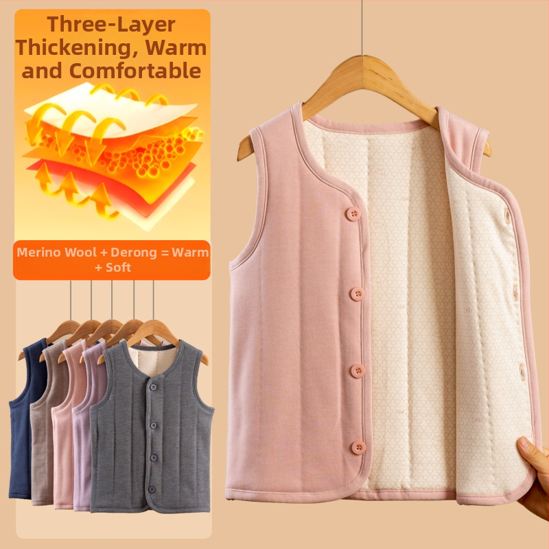 Bērnu kokvilnas veste ar pūkainu audumu, svītrainais raksts, iekšējā kokvilnas oderējums, poliesterā pildījums, universāls