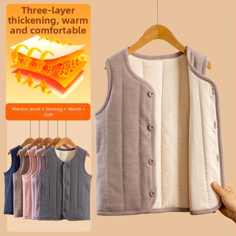 Bērnu kokvilnas veste ar pūkainu audumu, svītrainais raksts, iekšējā kokvilnas oderējums, poliesterā pildījums, universāls