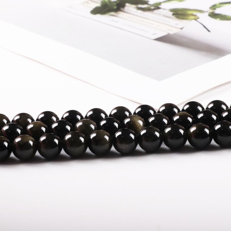 7A prirodni obsidijanski okrugli perle i smeđe kristalne slobodne perle za DIY izradu narukvice, veličine 4 mm, 6 mm, 8 mm, 10 mm, 12 mm
