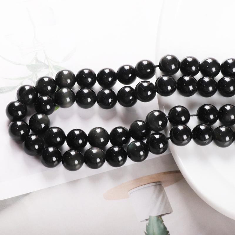 7A prirodni obsidijanski okrugli perle i smeđe kristalne slobodne perle za DIY izradu narukvice, veličine 4 mm, 6 mm, 8 mm, 10 mm, 12 mm