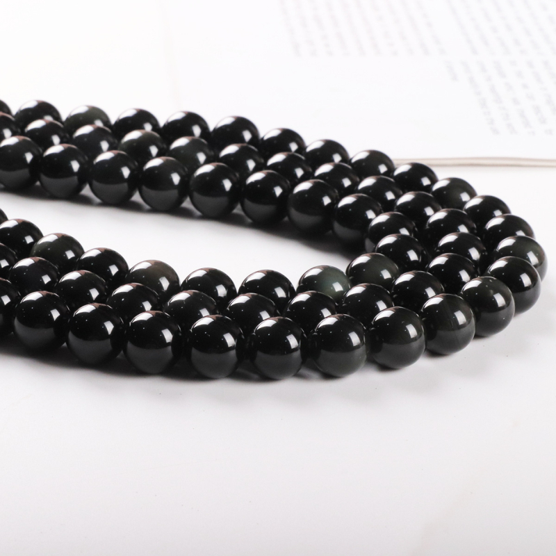 7A prirodni obsidijanski okrugli perle i smeđe kristalne slobodne perle za DIY izradu narukvice, veličine 4 mm, 6 mm, 8 mm, 10 mm, 12 mm