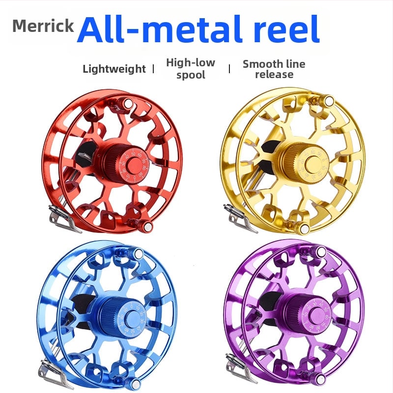 Prednji navijač za ribolov — avionski aluminij, marka Merrickfishing/Merricka, kutija od 50 komada