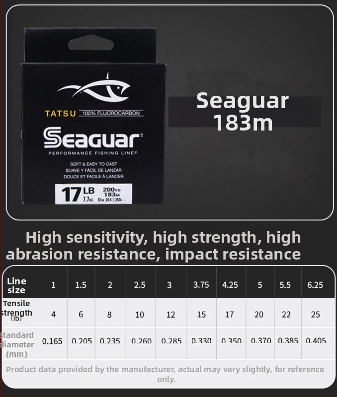 Seaguar fluorokarbon glavna linija i vodilna linija za ribolov (set 10 kom.)