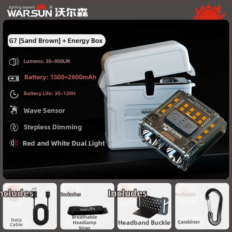 G7 Far cap pentru pescuit nocturn, LED, alimentare pe baterie, fascicul de 300 m, autonomie 36 h, rezistent la apă