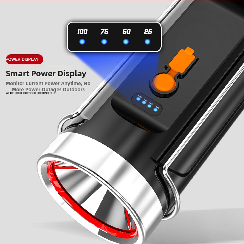 Ūdensdrošs makšķernieka LED lukturis, 30W, 1200mAh, darbības diapazons 100–200 m, uzlādējams