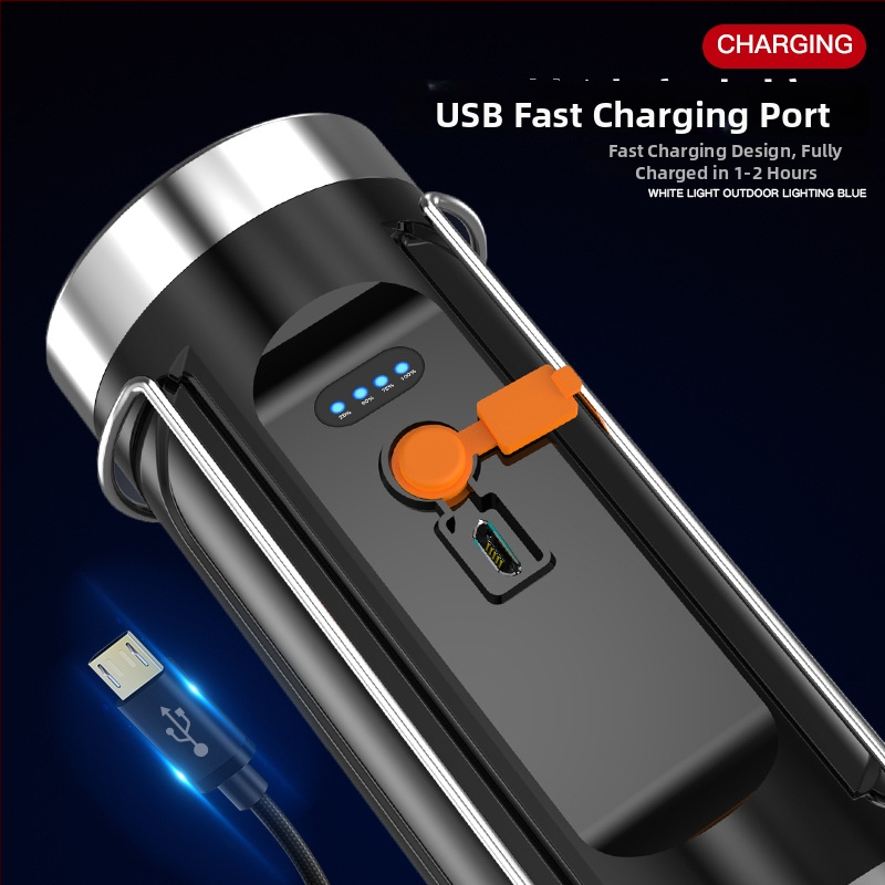 Ūdensdrošs makšķernieka LED lukturis, 30W, 1200mAh, darbības diapazons 100–200 m, uzlādējams