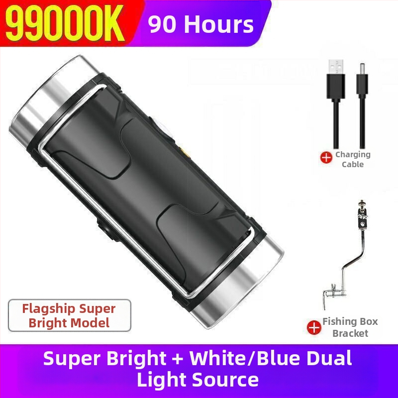 Ūdensdrošs makšķernieka LED lukturis, 30W, 1200mAh, darbības diapazons 100–200 m, uzlādējams