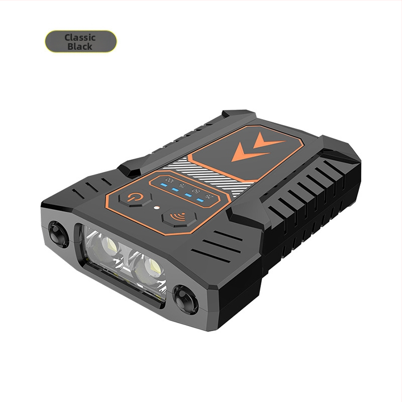 LED светлина за шапка с клип за нощен риболов, водоустойчива, зареждаща се, с индукционно захранване и ръчно управление, обхват 50–100 м