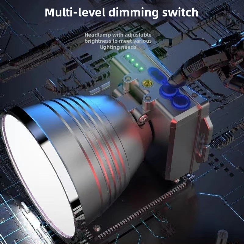 LED čelna svjetiljka – aluminijska legura, punjiva, LED izvor, Li‑ion baterija, domet 200–500 m