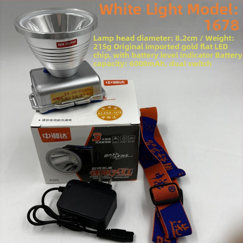 LED čelna svjetiljka – aluminijska legura, punjiva, LED izvor, Li‑ion baterija, domet 200–500 m