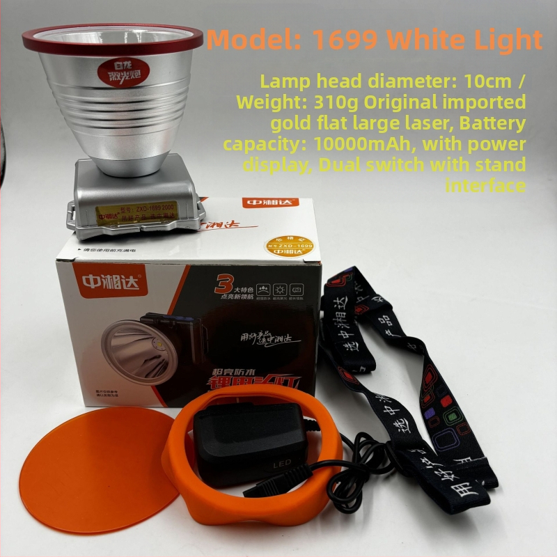 LED čelna svjetiljka – aluminijska legura, punjiva, LED izvor, Li‑ion baterija, domet 200–500 m