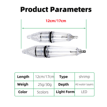 Povandeninė LED žvejybos lemputė, atspari vandeniui, maitinama baterijomis, PVC korpusas, diapazonas iki 50 m