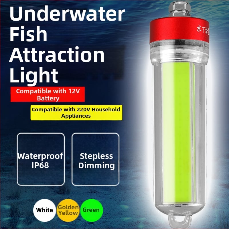 Povandeninė LED žvejybos lemputė, ABS korpusas, atspari vandeniui, didelė galia, įkroviklis įtrauktas