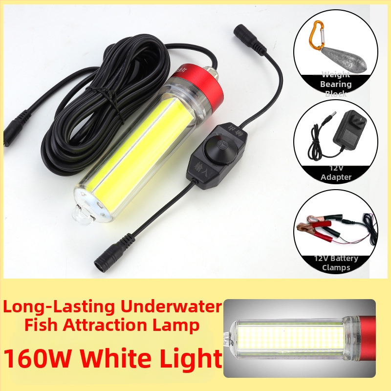 Povandeninė LED žvejybos lemputė, ABS korpusas, atspari vandeniui, didelė galia, įkroviklis įtrauktas