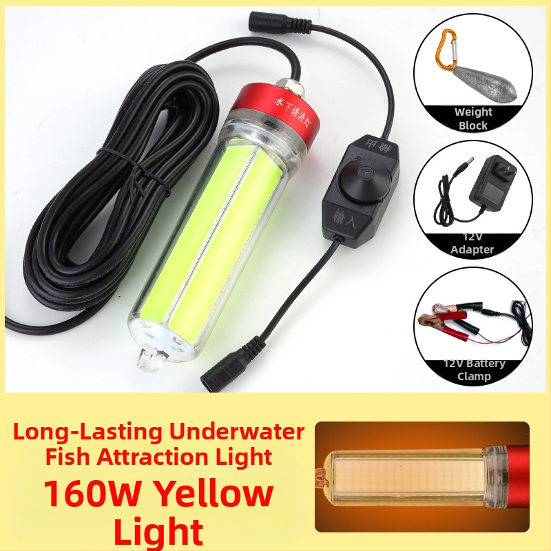 Povandeninė LED žvejybos lemputė, ABS korpusas, atspari vandeniui, didelė galia, įkroviklis įtrauktas