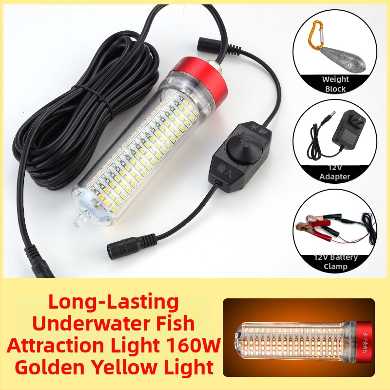 Povandeninė LED žvejybos lemputė, ABS korpusas, atspari vandeniui, didelė galia, įkroviklis įtrauktas