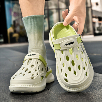 Ανδρικά καλοκαιρινά σανδάλια με επάνω μέρος EVA και σόλα EVA, κλειστό δάχτυλο, ύψος φτέρνας 5 cm, διαπνοή, αδιάβροχα, αντιολισθητικά