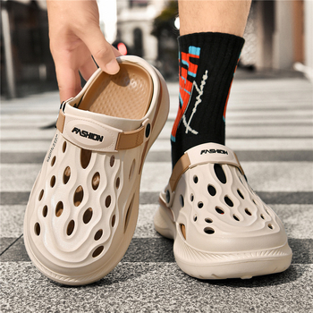 Ανδρικά καλοκαιρινά σανδάλια με επάνω μέρος EVA και σόλα EVA, κλειστό δάχτυλο, ύψος φτέρνας 5 cm, διαπνοή, αδιάβροχα, αντιολισθητικά