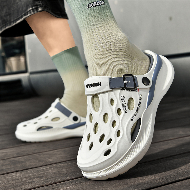 Ανδρικά καλοκαιρινά σανδάλια με επάνω μέρος EVA και σόλα EVA, κλειστό δάχτυλο, ύψος φτέρνας 5 cm, διαπνοή, αδιάβροχα, αντιολισθητικά