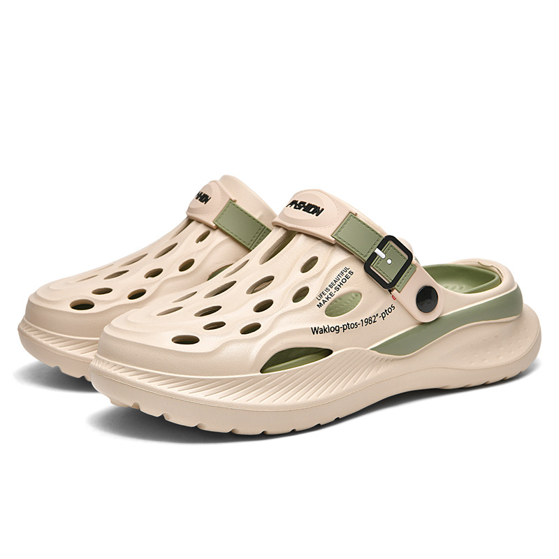 Ανδρικά καλοκαιρινά σανδάλια με επάνω μέρος EVA και σόλα EVA, κλειστό δάχτυλο, ύψος φτέρνας 5 cm, διαπνοή, αδιάβροχα, αντιολισθητικά