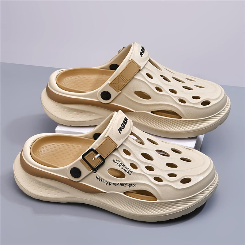 Ανδρικά καλοκαιρινά σανδάλια με επάνω μέρος EVA και σόλα EVA, κλειστό δάχτυλο, ύψος φτέρνας 5 cm, διαπνοή, αδιάβροχα, αντιολισθητικά