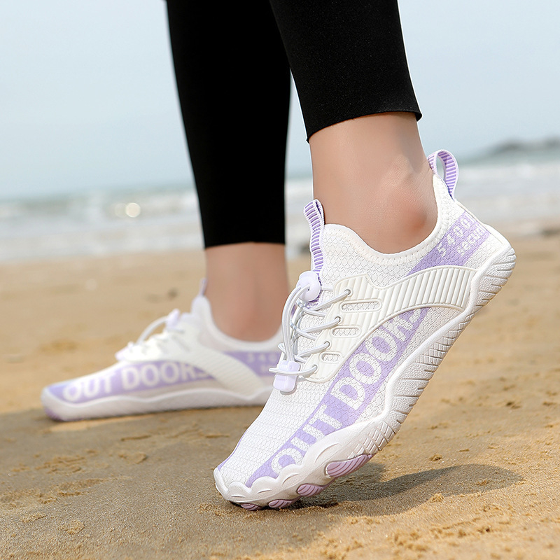 Ötujjas vízicipő hálós felsővel, EVA középtalppal és csúszásmentes gumitalppal úszáshoz, horgászathoz és fitneszhez