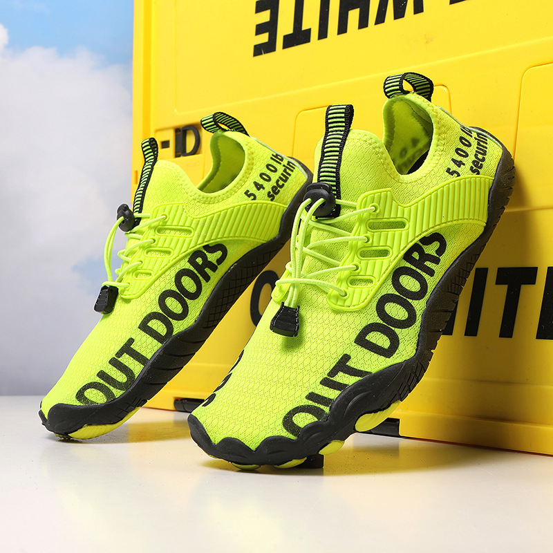 Ötujjas vízicipő hálós felsővel, EVA középtalppal és csúszásmentes gumitalppal úszáshoz, horgászathoz és fitneszhez