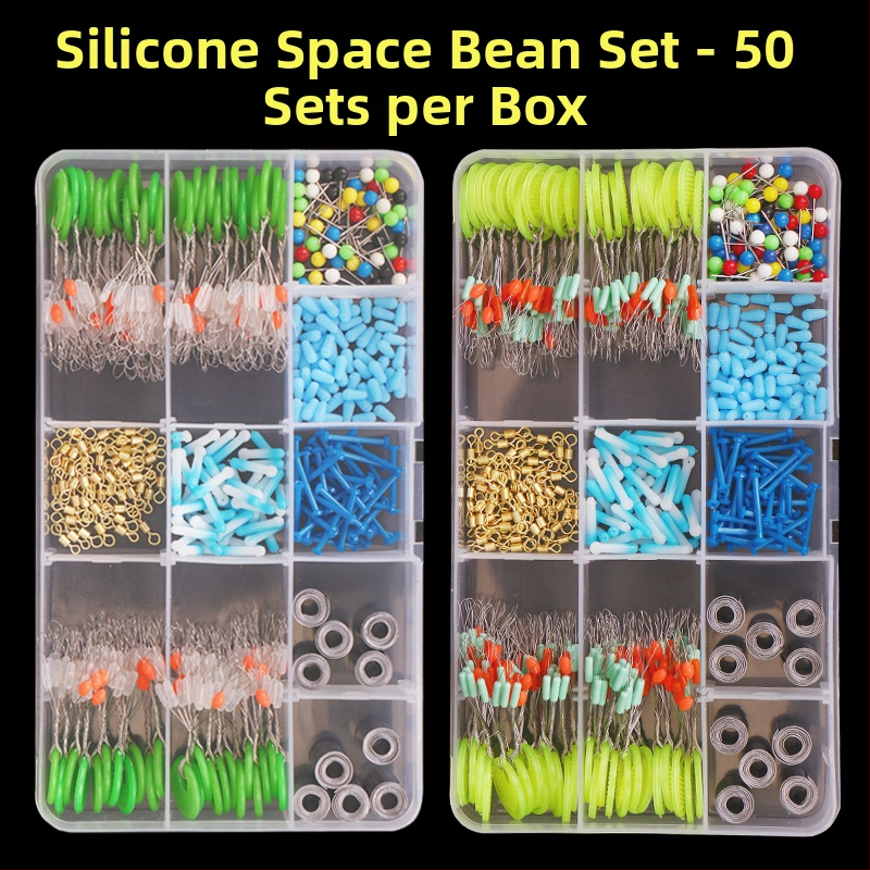 Silicone Space Bean makšķerēšanas komplekts ar peldvietas sēdvietu, osmiņa formas gredzens un galvenā līnija – pilns piederumu komplekts; Izcelsme: Ķīnas kontinentālā daļa