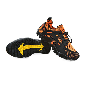 Pantofi de drumeție montană, exterior Flyknit Mesh+TPU, căptușeală din plasă, talpă din cauciuc antiderapant, înălțime joasă, închidere cu bandă elastică