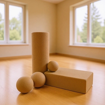 Jógá kiegészítők készlet: parafa sorozat, jóga téglák, jóga kerék, peanut ball, nagy sűrűségű fa jóga oszlop