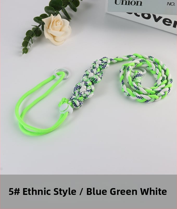 Lanyard pentru telefon cu design floral împletit, reglabil, unisex, din poliester, croitoria manuală, cataramă din plastic, Jing Orange