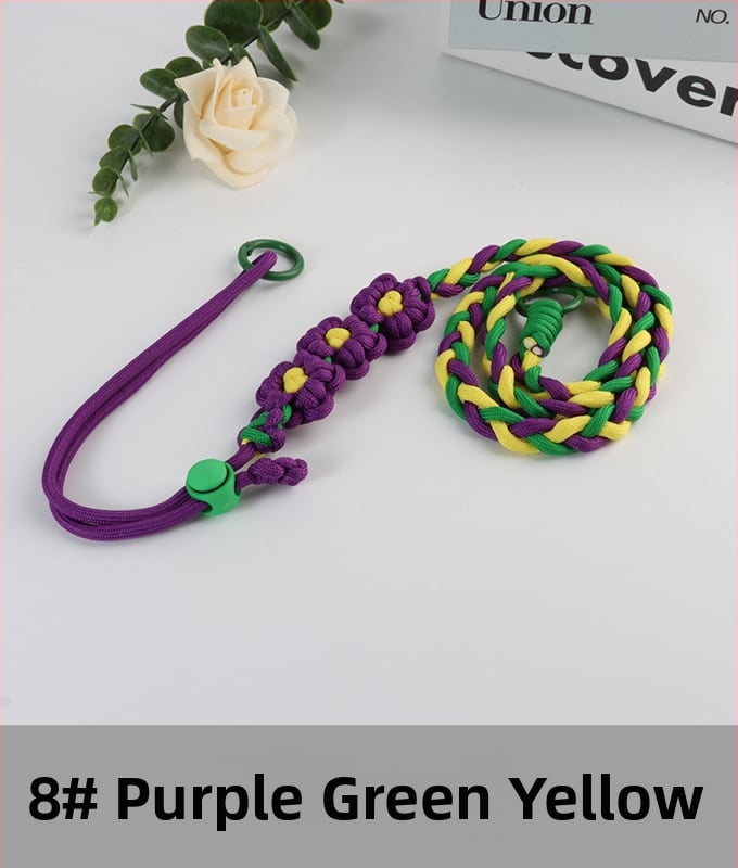 Lanyard pentru telefon cu design floral împletit, reglabil, unisex, din poliester, croitoria manuală, cataramă din plastic, Jing Orange