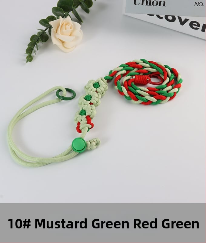 Lanyard pentru telefon cu design floral împletit, reglabil, unisex, din poliester, croitoria manuală, cataramă din plastic, Jing Orange