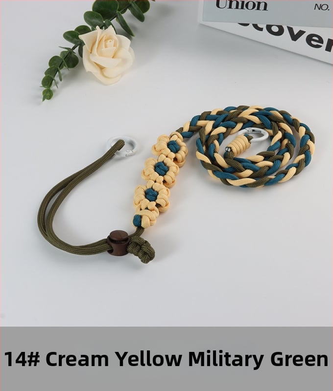 Lanyard pentru telefon cu design floral împletit, reglabil, unisex, din poliester, croitoria manuală, cataramă din plastic, Jing Orange