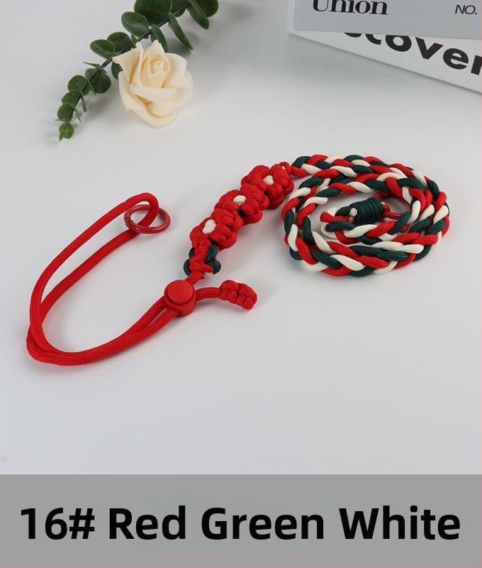 Lanyard pentru telefon cu design floral împletit, reglabil, unisex, din poliester, croitoria manuală, cataramă din plastic, Jing Orange