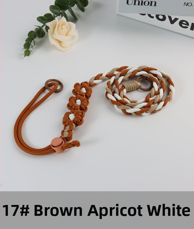 Lanyard pentru telefon cu design floral împletit, reglabil, unisex, din poliester, croitoria manuală, cataramă din plastic, Jing Orange