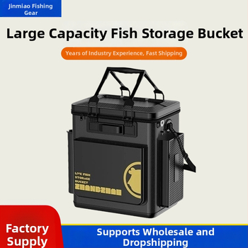 Găleată pentru pești vii cu șezut, capac dur lat, EVA îngroșat, portabilă și ușor de purtat, dintr-o piesă, mare capacitate