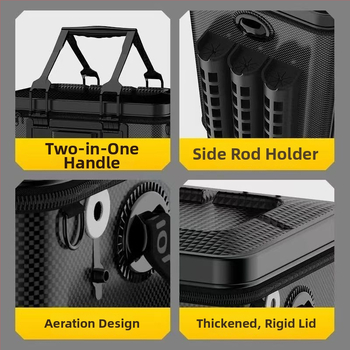 Găleată pentru pești vii cu șezut, capac dur lat, EVA îngroșat, portabilă și ușor de purtat, dintr-o piesă, mare capacitate