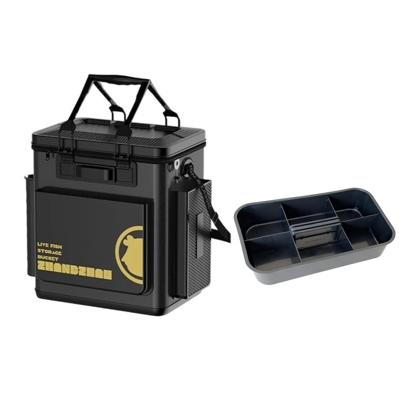 Găleată pentru pești vii cu șezut, capac dur lat, EVA îngroșat, portabilă și ușor de purtat, dintr-o piesă, mare capacitate