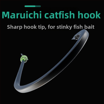 Somas āķu komplekts ar garu rokturi un zobainiem āķiem lielām zivīm