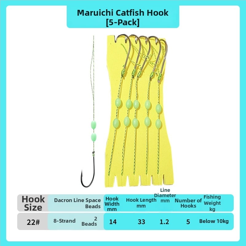Somas āķu komplekts ar garu rokturi un zobainiem āķiem lielām zivīm