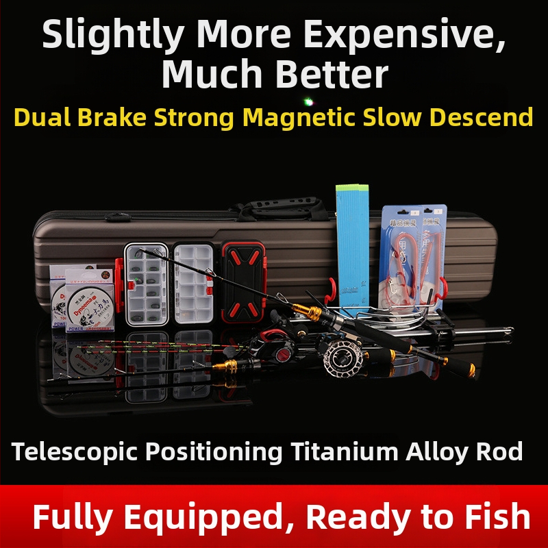 Set de undițe pentru rafting, din aliaj de titan, portabil, cu greutăți din plumb