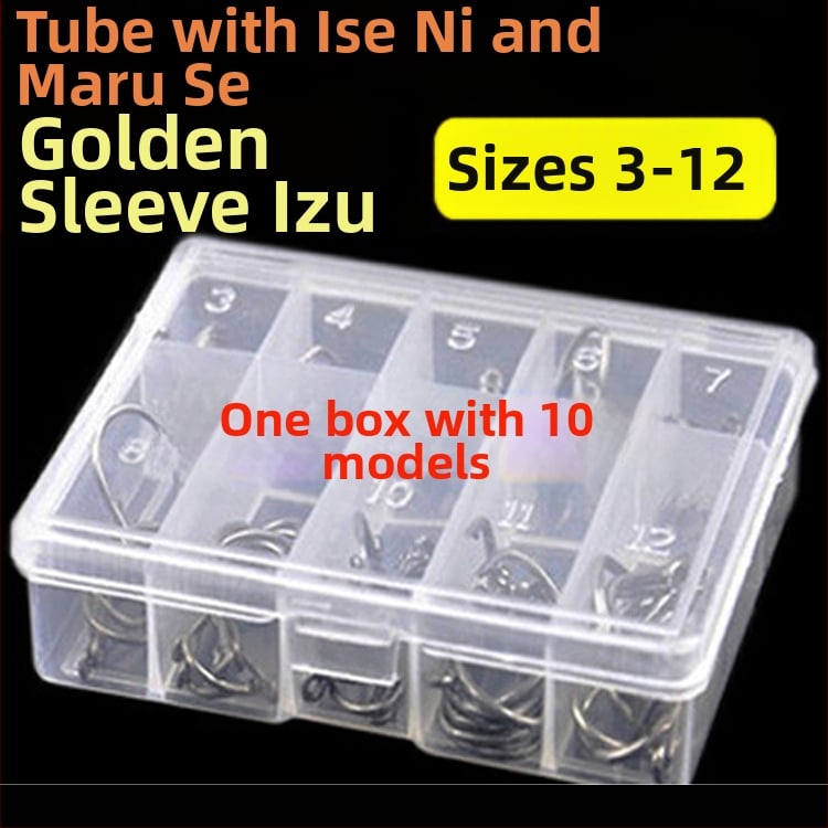 Anova Cârlige de pescuit cu inel, dimensiuni 3–12, set de 500 bucăți în tub